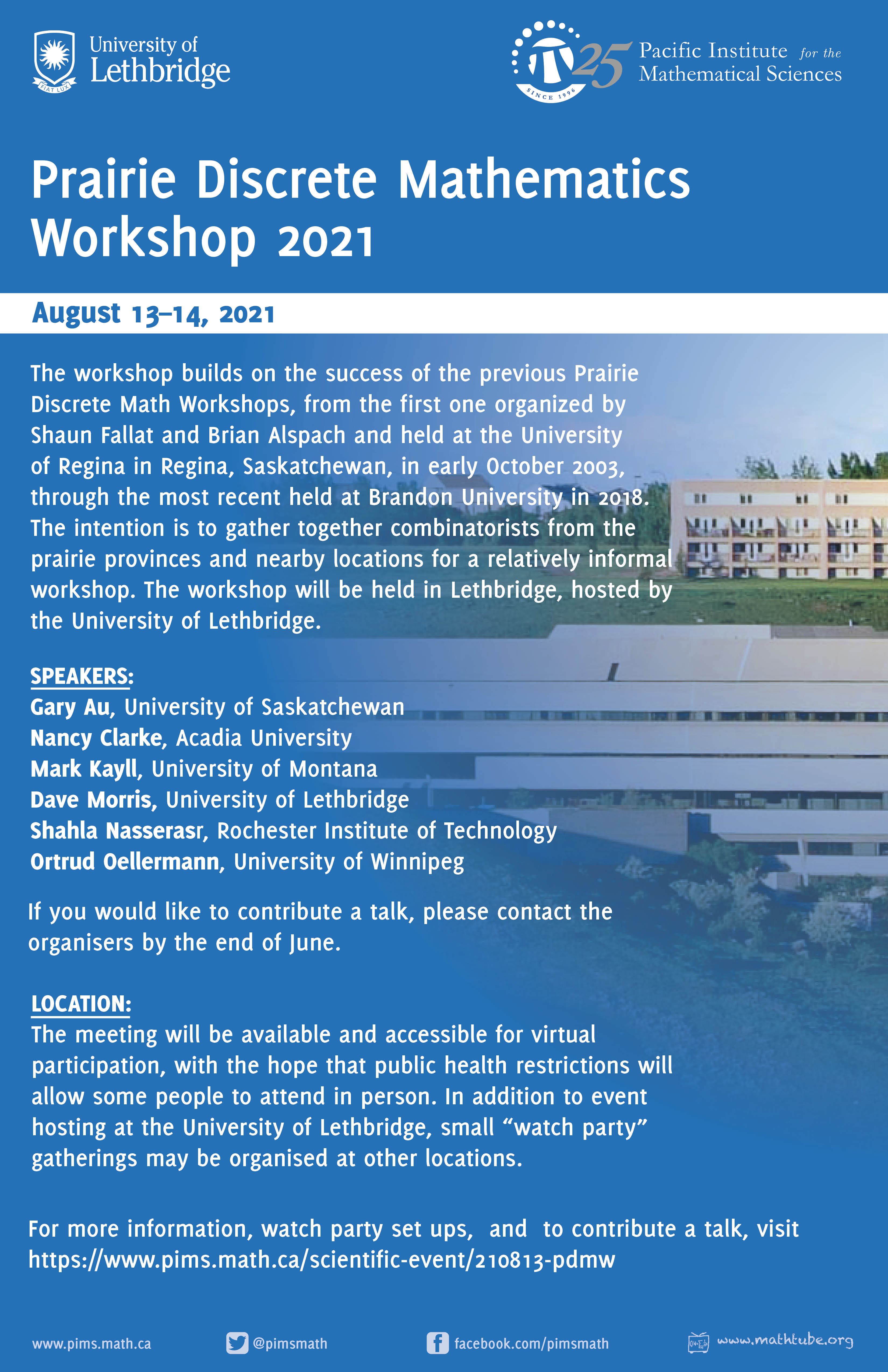 Prairie Discrete Math Workshop 2021