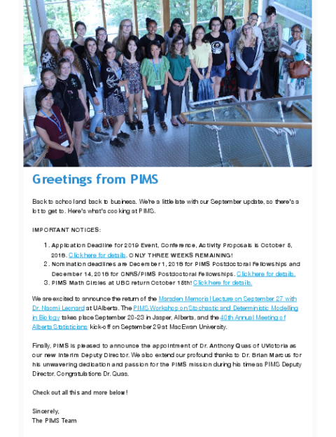PIMS Connection - September 2018