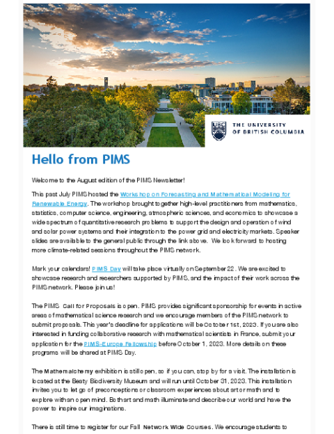 PIMS Connection - August 2023