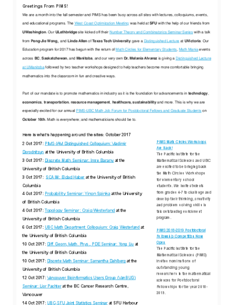PIMS Connection October 2017