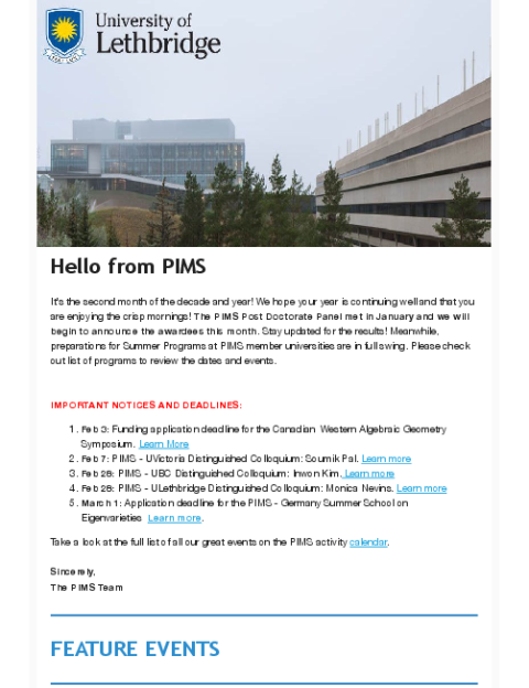 PIMS Connection - January 2020
