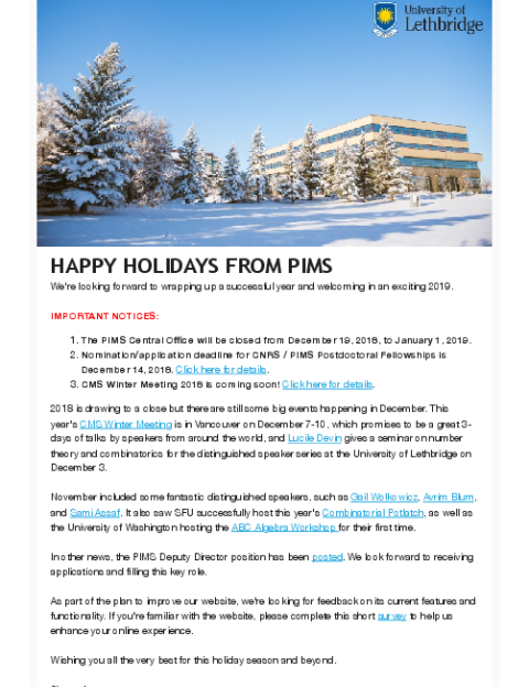 PIMS Connection - December 2018
